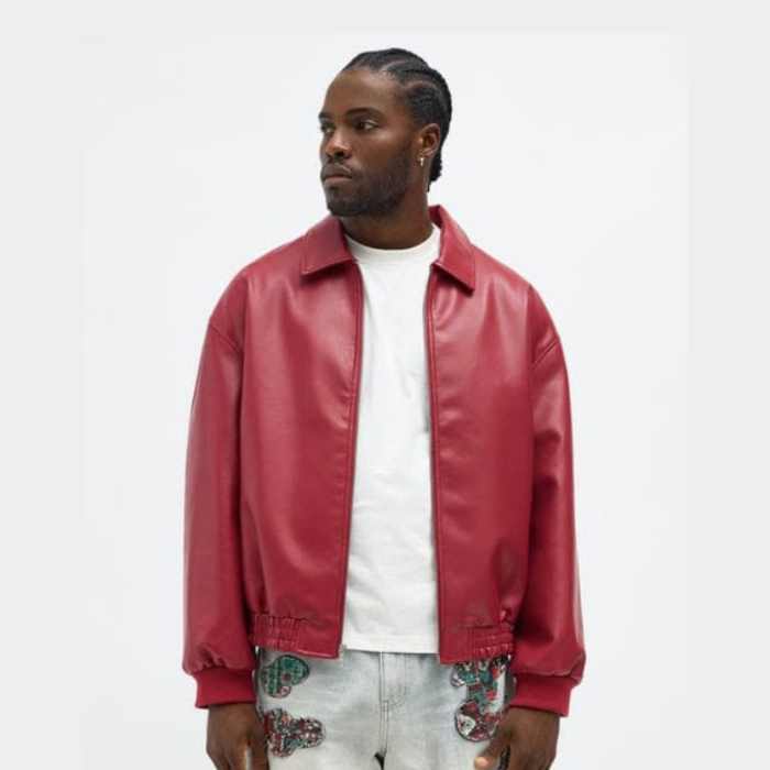Bold Red Leather Jacket