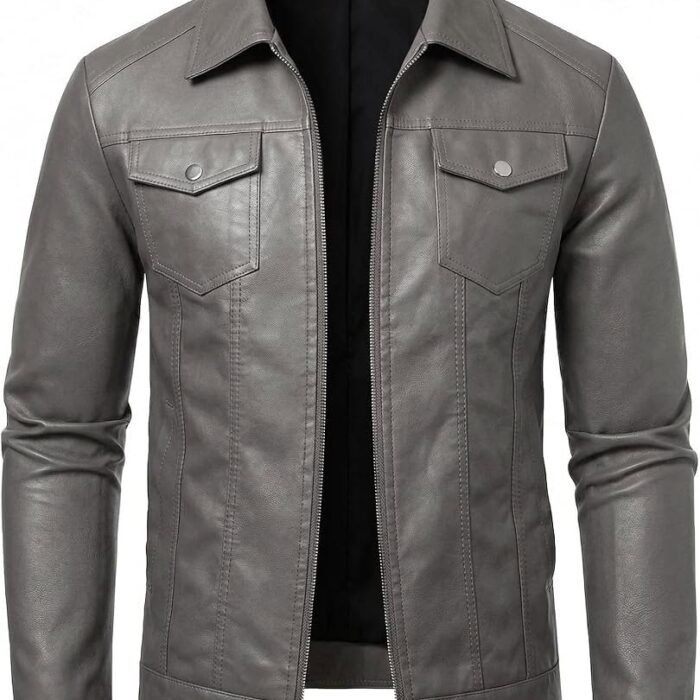 Elevate your everyday style with this sleek, modern leather jacket