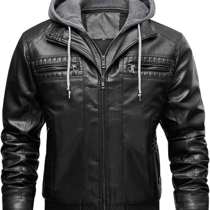 Elevate your everyday style with this bold and versatile black leather jacket