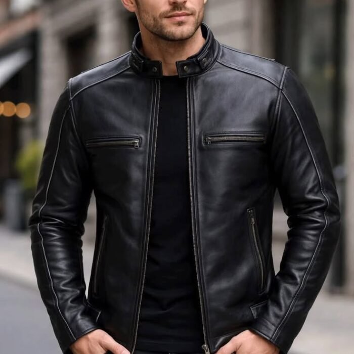 Classic Black Biker Leather Jacket – Bold. Rugged. Timeless. 🖤