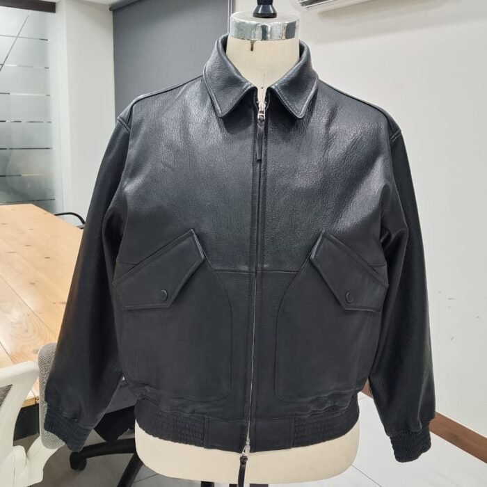 🖤 Classic Black Leather Bomber Jacket 🖤
