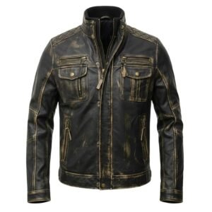🖤🔥 Vintage Distressed Black Leather Jacket – Rugged Style, Timeless Attitude! 🔥🖤
