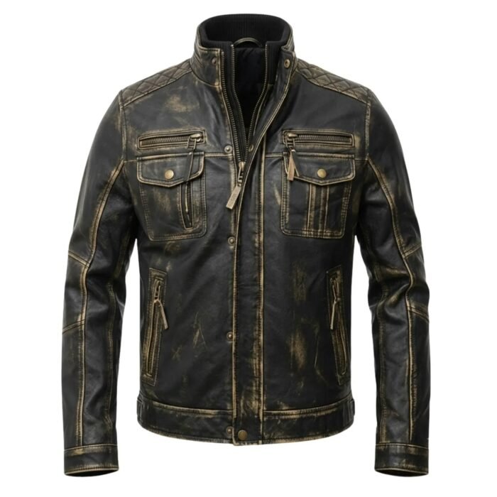 🖤🔥 Vintage Distressed Black Leather Jacket – Rugged Style, Timeless Attitude! 🔥🖤